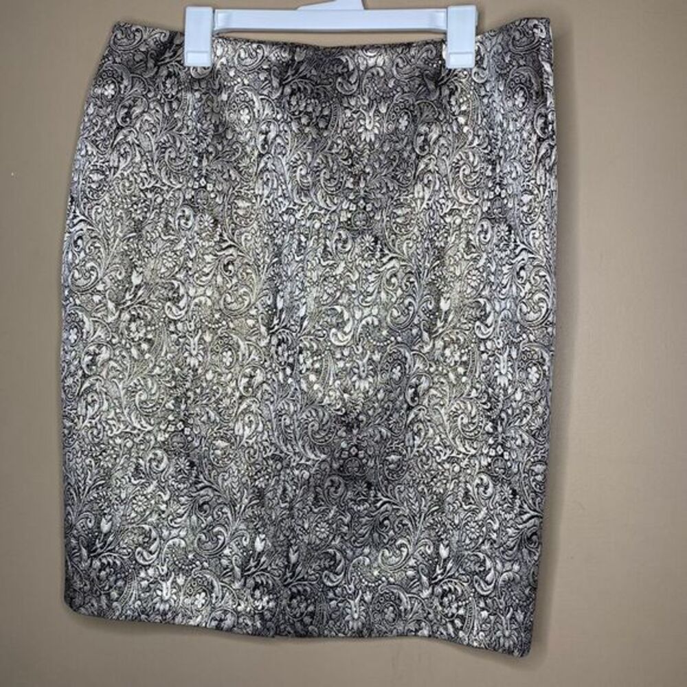 NEW J. Jill Women's Ivory Black Pencil Skirt Size 16 - Picture 7 of 8